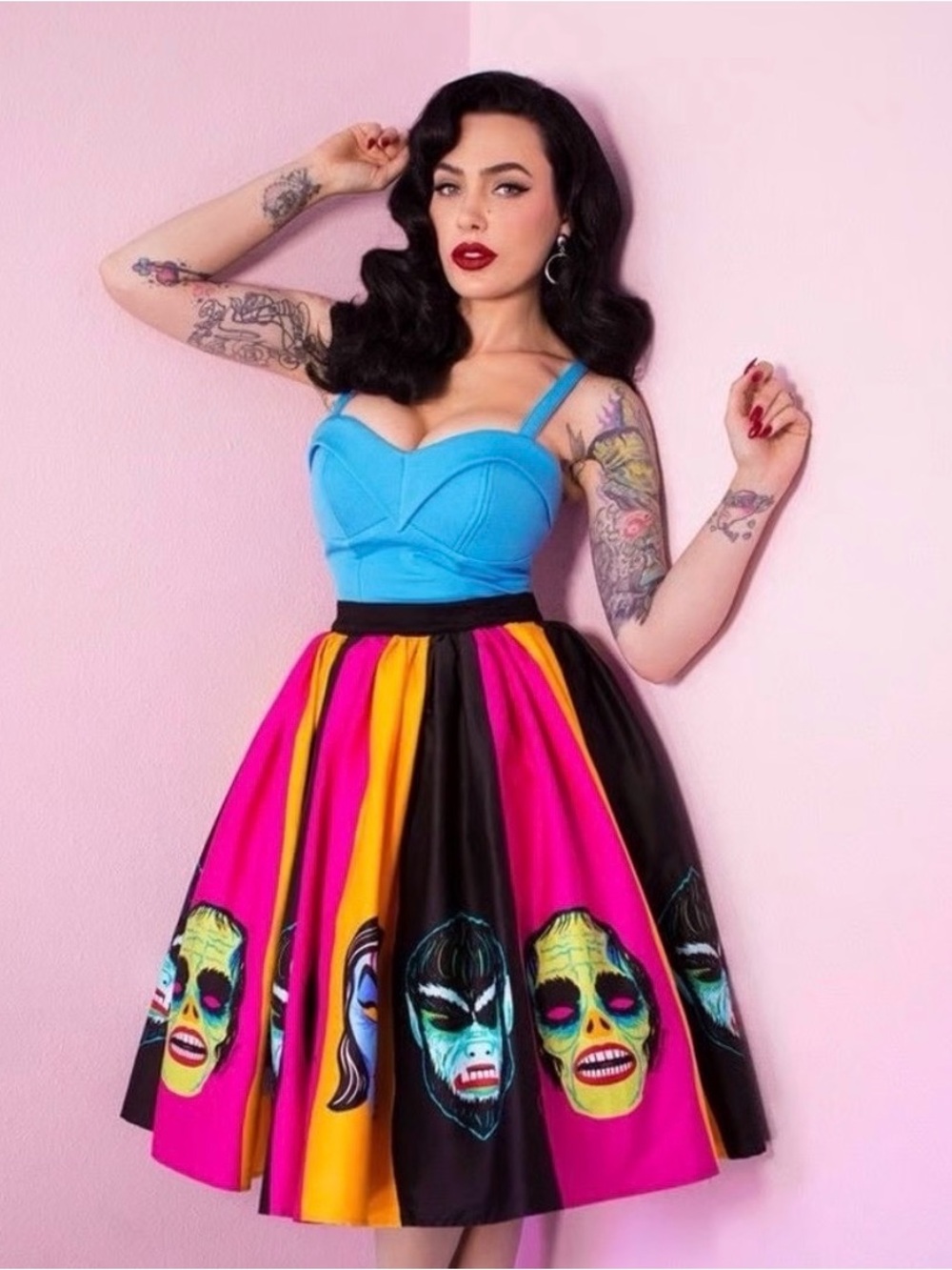 Vixen by Micheline Pitt x Ben Cooper Monster Mask Skirt Sz Med